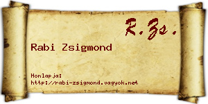Rabi Zsigmond névjegykártya